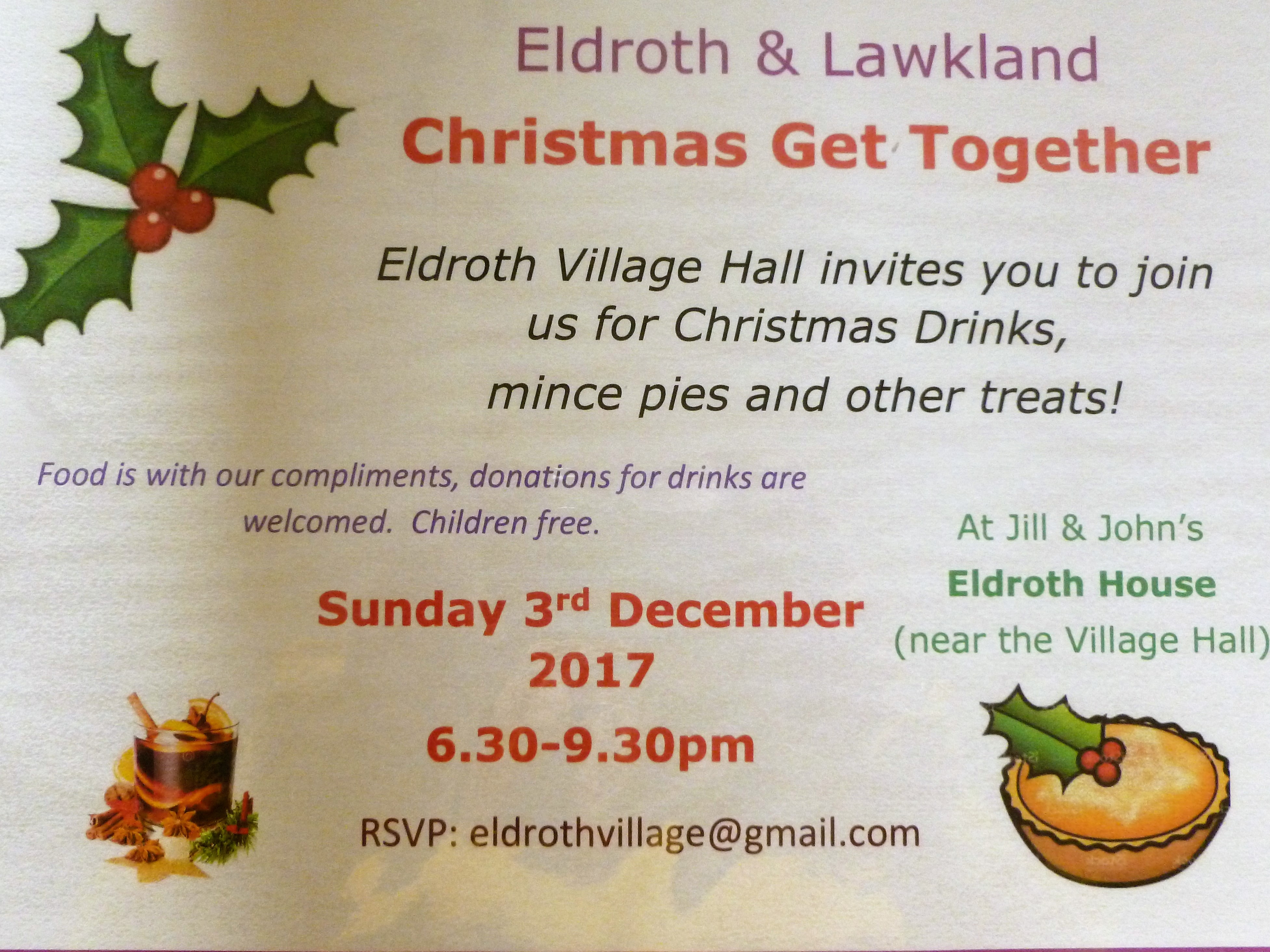 Eldroth & Lawkland Get Together for Christmas poster Sunday 3rd December